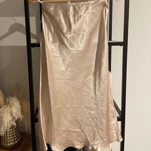 Babaton Shimmering Cream Midi Skirt